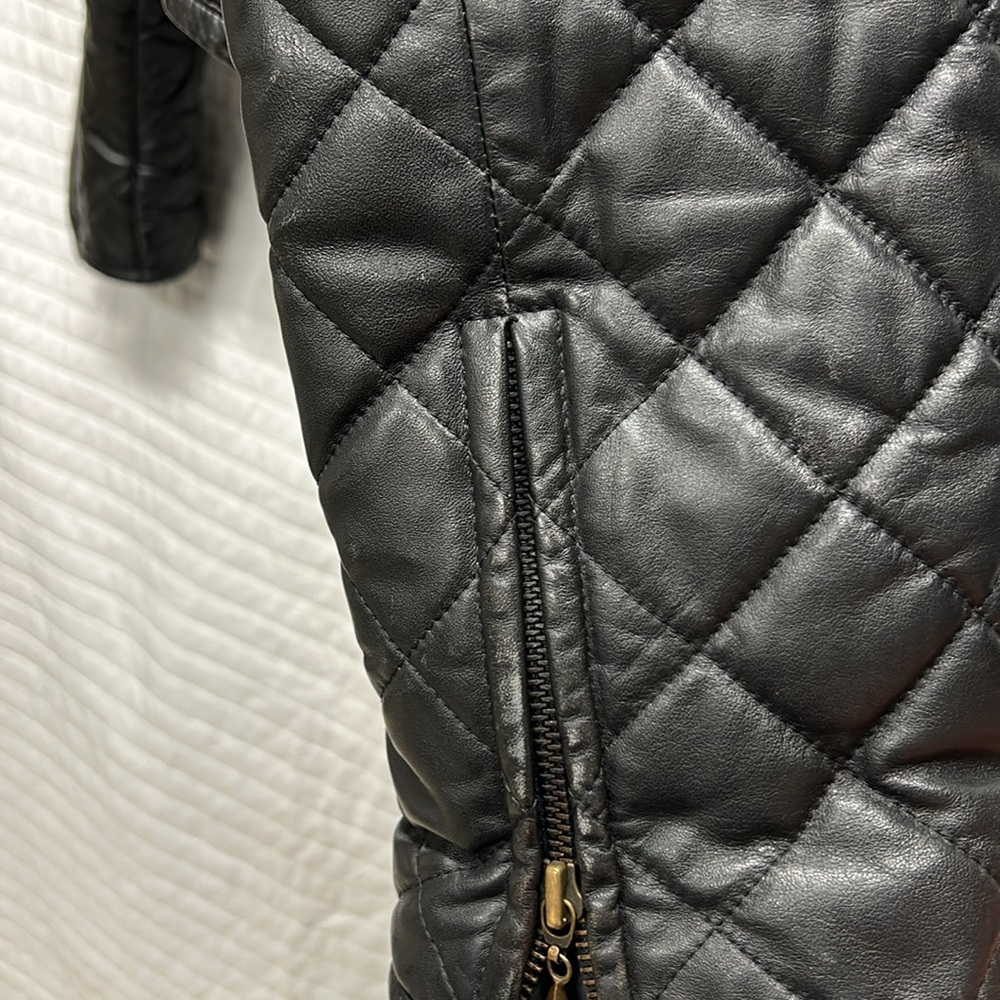 Vtg :Knowles & Carter Quilted Leather Jacket View 4